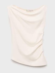 Mango Cream Asymmetrical Fitted Tank Top - Image 7 of 8