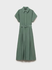 Mango Green Belted Midi Shirt Dress - Image 5 of 6