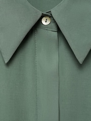 Mango Green Belted Midi Shirt Dress - Image 6 of 6