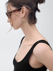 Mango Brown Pleated Maxi Dress - Image 4 of 8