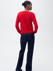 Mango Red Crochet Long Sleeve Cardigan - Image 2 of 7