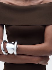 Mango Brown Off Shoulder Knit Top - Image 4 of 7