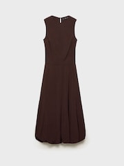 Mango Brown Bubble Hem Midi Dress - Image 5 of 6