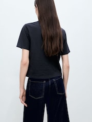 Mango Blue 100% Cotton Flora T-Shirt - Image 3 of 5