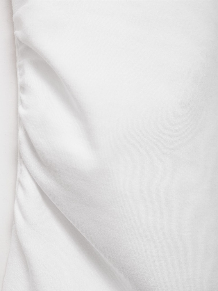 Mango White Asymmetrical Draped Top - Image 7 of 7