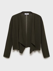 Mango Green Knitted Cropped Cardigan - Image 5 of 6