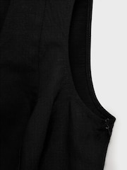Mango Black Linen Blend Peplum Top - Image 6 of 6