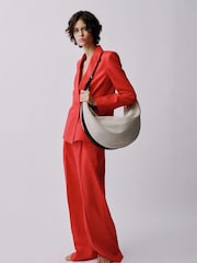 Mango Red Double Breasted Linen Suit Jacket - Image 4 of 6