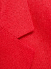 Mango Red Double Breasted Linen Suit Jacket - Image 6 of 6