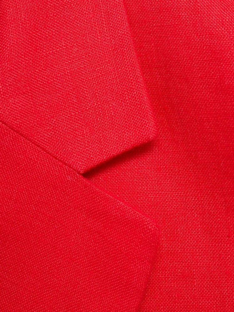 Mango Red Double Breasted Linen Suit Jacket - Image 6 of 6 Mango Red Double Breasted Linen Suit Jacket - Image 6 of 6