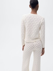 Mango Cream Crochet Long Sleeve Cardigan - Image 2 of 6