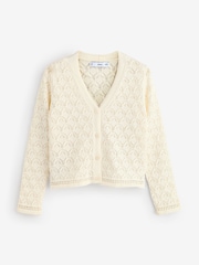 Mango Cream Crochet Long Sleeve Cardigan - Image 4 of 6
