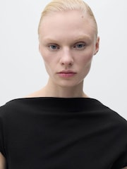 Mango Black Draped Maxi Dress - Image 4 of 6