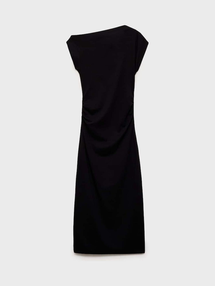 Mango Black Draped Maxi Dress - Image 5 of 6