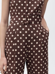 Mango Brown Polka Dot Jumpsuit - Image 4 of 7