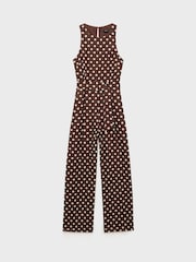 Mango Brown Polka Dot Jumpsuit - Image 6 of 7