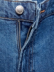 Mango Blue Pleated Denim Bermuda Shorts - Image 7 of 7