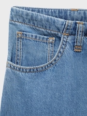 Mango Blue Belted Wide Leg Denim Trousers - Image 5 of 5