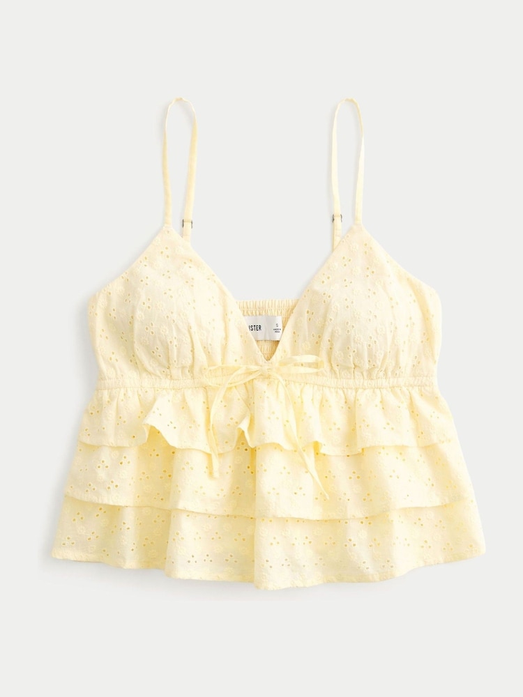 Hollister Yellow V-Neck Tiered Babydoll Cami Top - Image 2 of 2