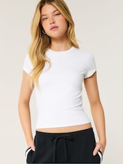 Hollister Crew Neck White T-Shirt - Imagen 1 de 3