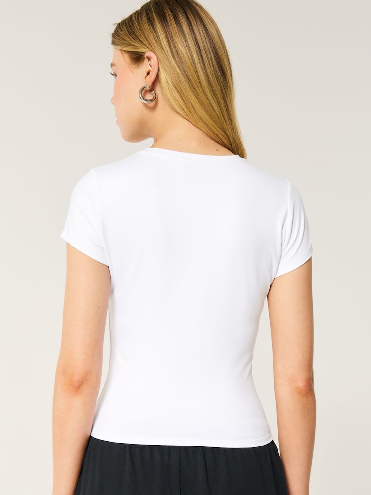 Hollister Crew Neck White T-Shirt - Imagen 2 de 3