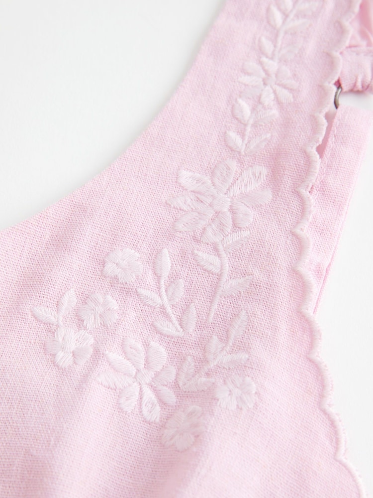 Hollister Pink Linen Button Through Corset Top - Image 5 of 5