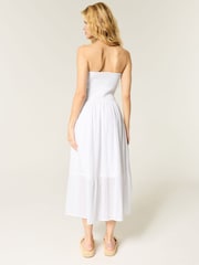 Hollister Strapless Drop Waist Textured Maxi White Dress - Image 3 of 5
