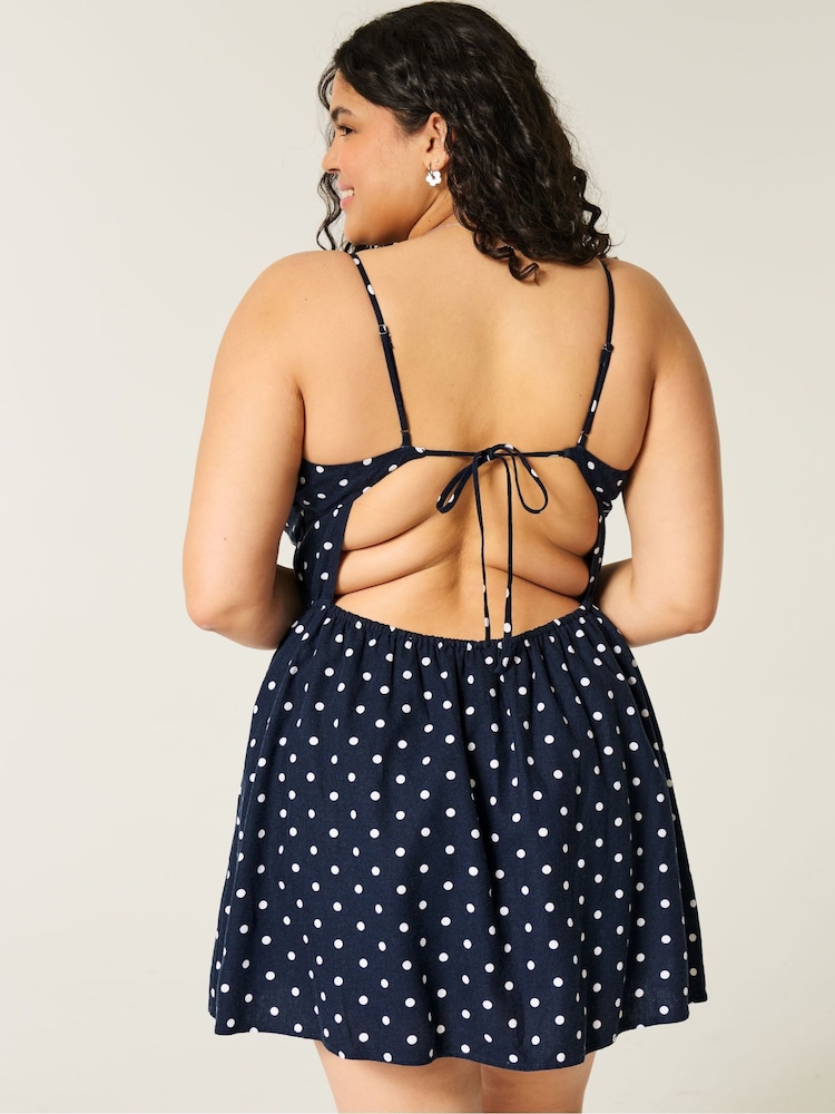 Hollister Blue Strappy Open Back Mini Dress - Image 2 of 3
