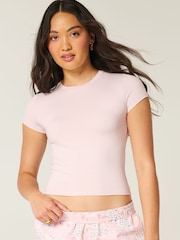 Hollister Pink Crew Neck T-Shirt - Image 1 of 3