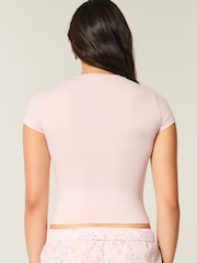 Hollister Pink Crew Neck T-Shirt - Image 2 of 3