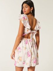 Hollister Cream Ruffle Babydoll Mini Dress - صورة 2 من 3