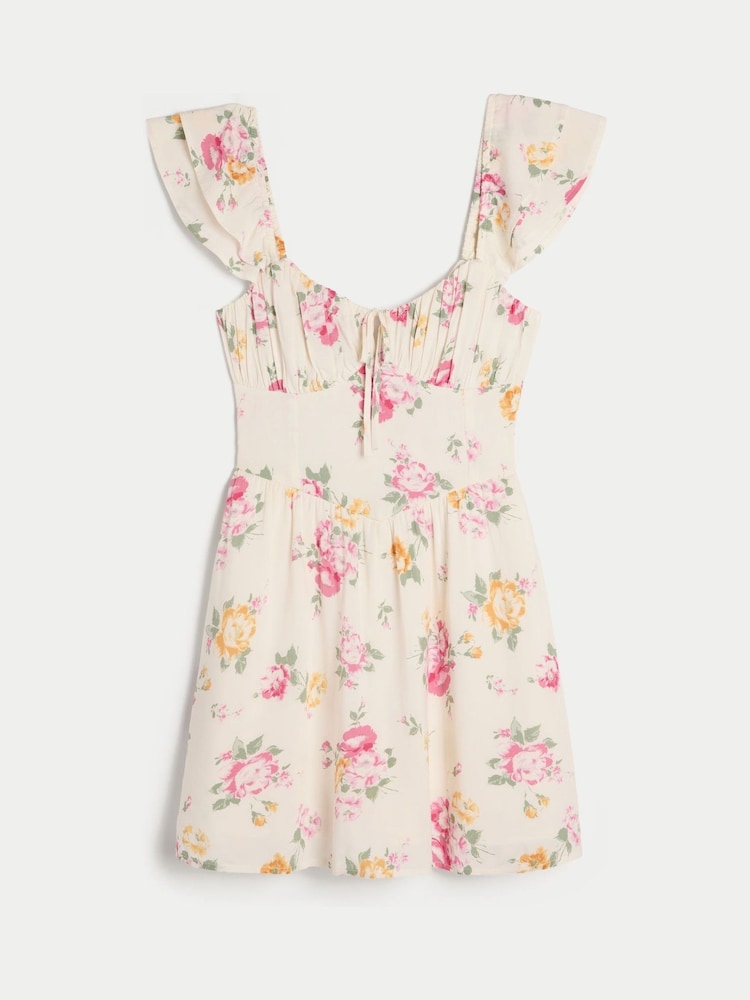 Hollister Cream Ruffle Babydoll Mini Dress - صورة 3 من 3