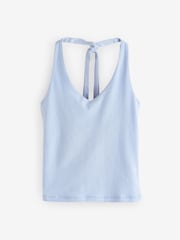 Hollister Blue Skinny Strap Halter Neck Vest - صورة 1 من 1
