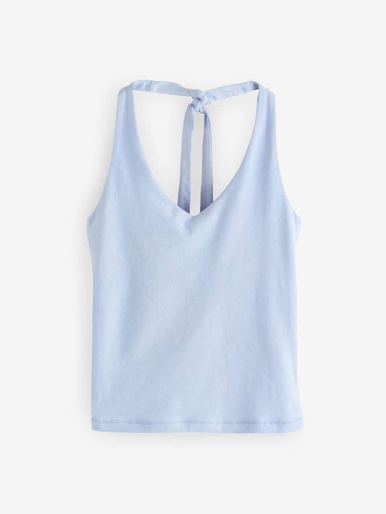 Hollister Blue Skinny Strap Halter Neck Vest - صورة 1 من 1