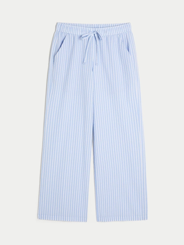 Hollister Blue Low Rise Seersucker Baggy Trousers - Image 1 of 2