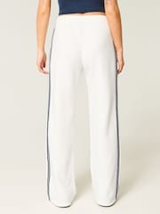Hollister Low Rise Side Stripe Baggy White Joggers - Image 2 of 4