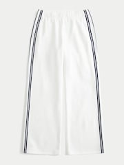 Hollister Low Rise Side Stripe Baggy White Joggers - Image 4 of 4