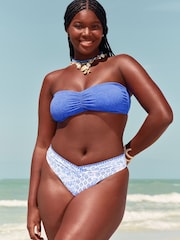 Hollister Blue Rib High Leg Bikini Bottoms - Image 1 of 4
