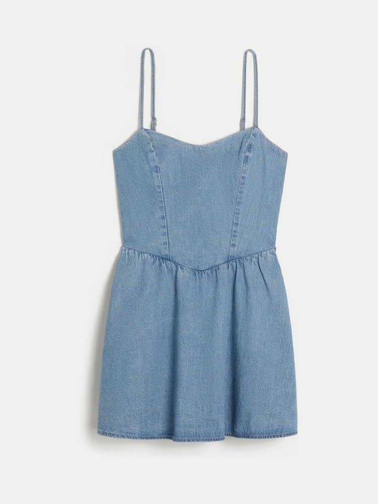 Hollister Blue Strappy Open Back Mini Dress - Image 3 of 3