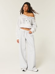 Hollister Bajo Rise Baggy White Joggers - Imagen 1 de 4