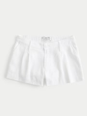 Hollister White Low Rise Linen Blend Shorts - Image 3 of 3