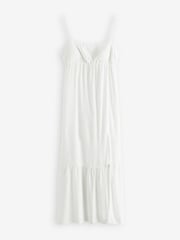 Hollister Strappy Bare Back Maxi White Dress - Image 1 of 1