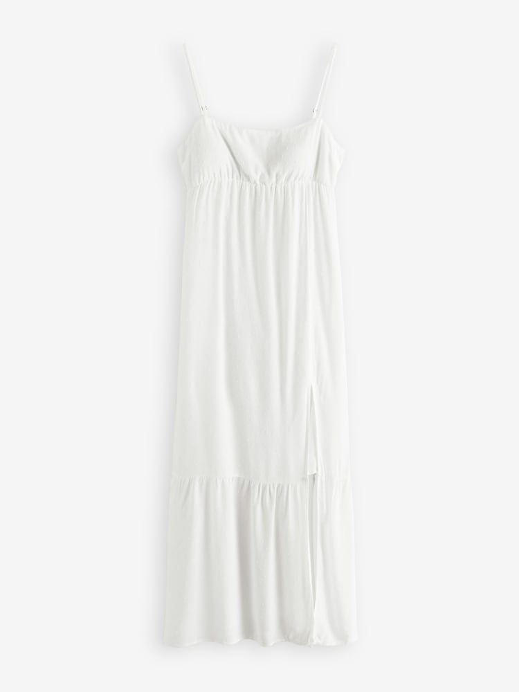 Hollister Strappy Bare Back Maxi White Dress - Image 1 of 1