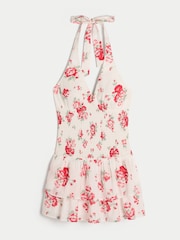 Hollister Double Tier Smocked Halter White Skort Dress - Image 3 of 3