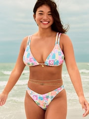 Hollister Pink Double Strap Triangle Bikini Top - Image 4 of 5
