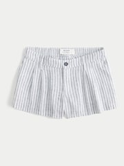 Hollister Blue Linen Striped Shorts - Image 4 of 4