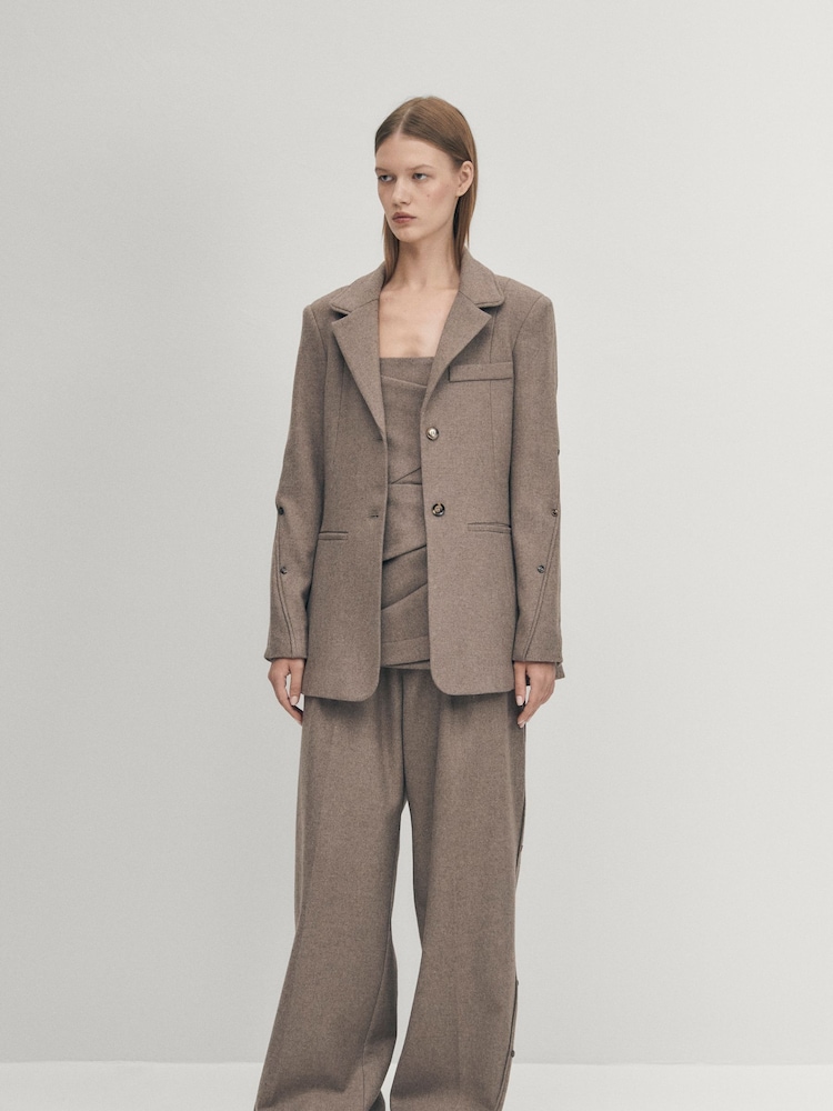 Alohas Natural Beth Taupe Blazer - Image 2 of 5 Alohas Natural Beth Taupe Blazer - Image 2 of 5