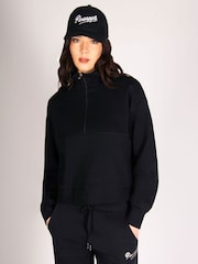 Pineapple Black Funnel Neck Half Zip Sweatshirt - Image 2 of 6