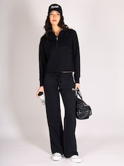 Pineapple Black Funnel Neck Half Zip Sweatshirt - Image 4 of 6