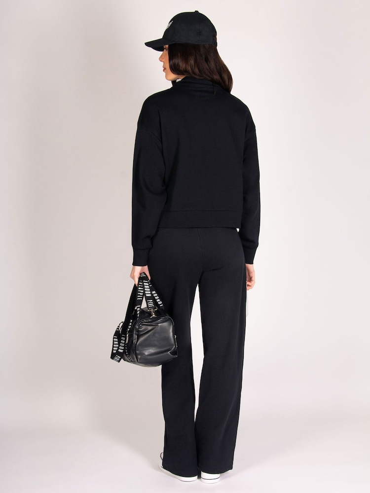Pineapple Black Funnel Neck Half Zip Sweatshirt - Image 6 of 6